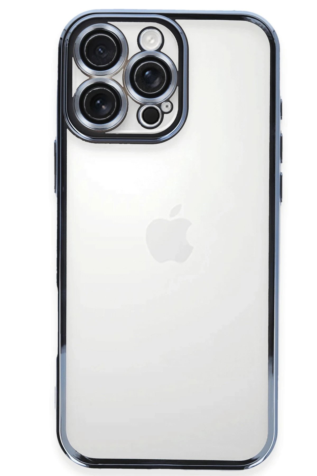 Newface iPhone 16 Pro Kılıf Razer Lensli Silikon - Açık Mavi