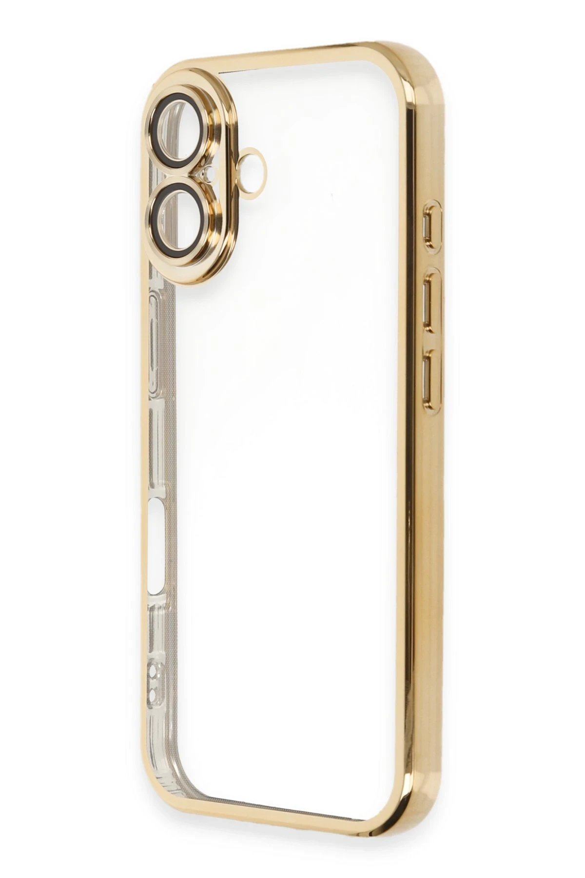 Newface iPhone 16 Plus Kılıf Razer Lensli Silikon - Gold