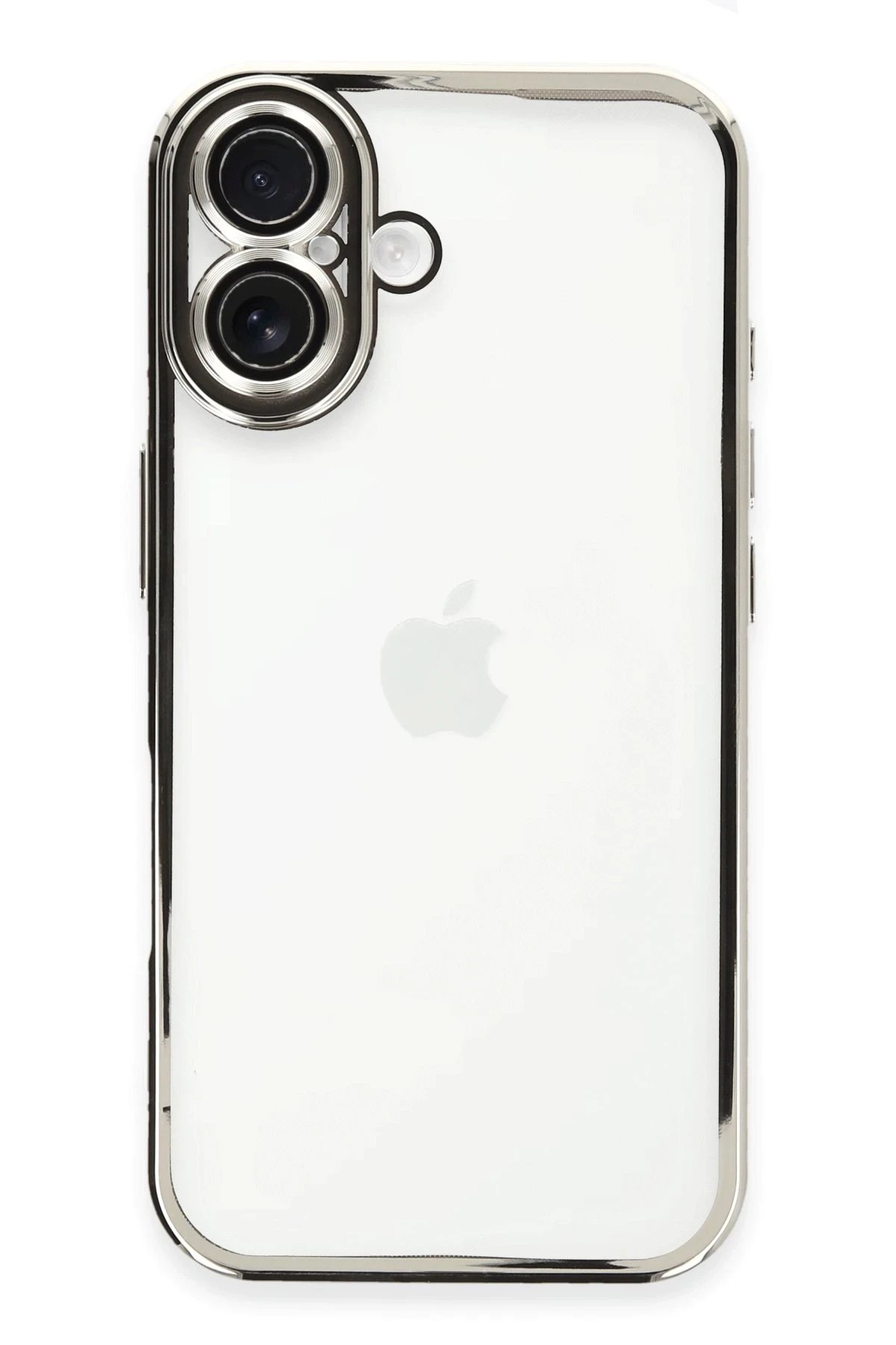 Newface iPhone 16 Plus Kılıf Razer Lensli Silikon - Gümüş