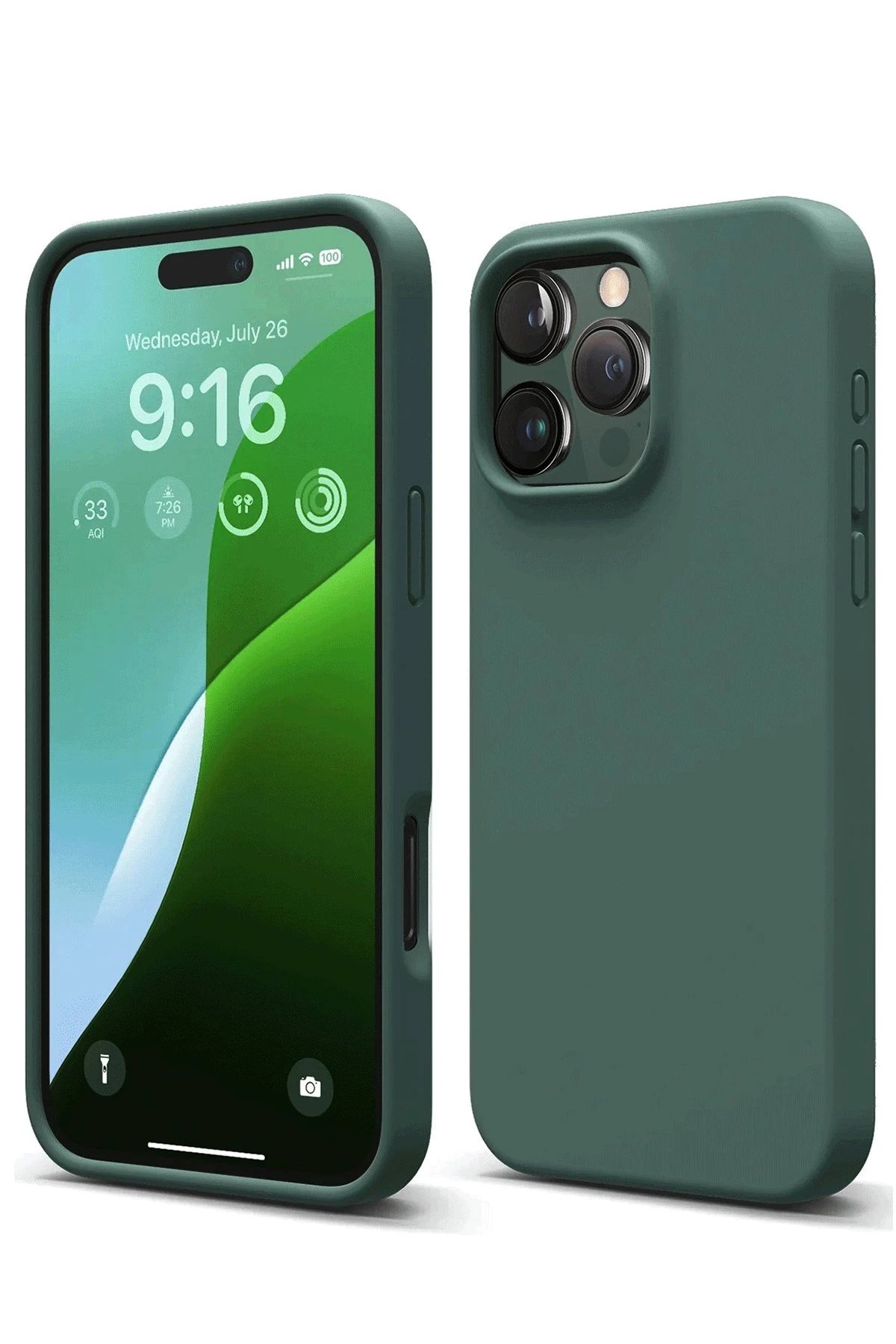 Newface iPhone 16 Pro Max Kılıf First Silikon - Koyu Yeşil