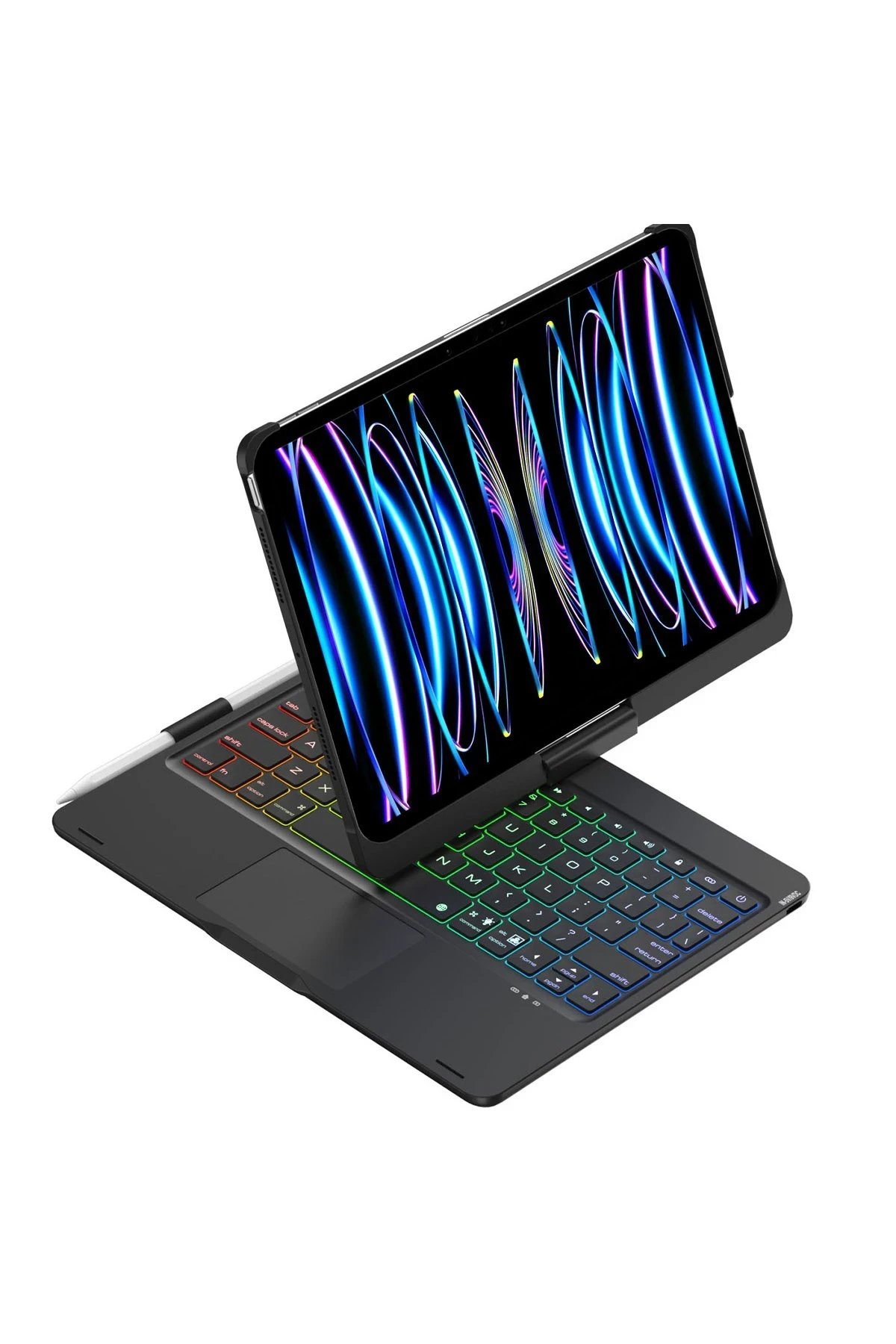 Newface iPad Pro 11 (2024) F11 ATS Kılıf Magic Dönen Klavyeli Tablet Kılıf - Siyah