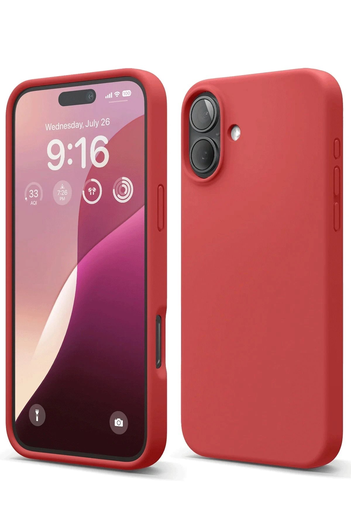 Newface iPhone 16 Plus Kılıf Nano içi Kadife Silikon - Kırmızı