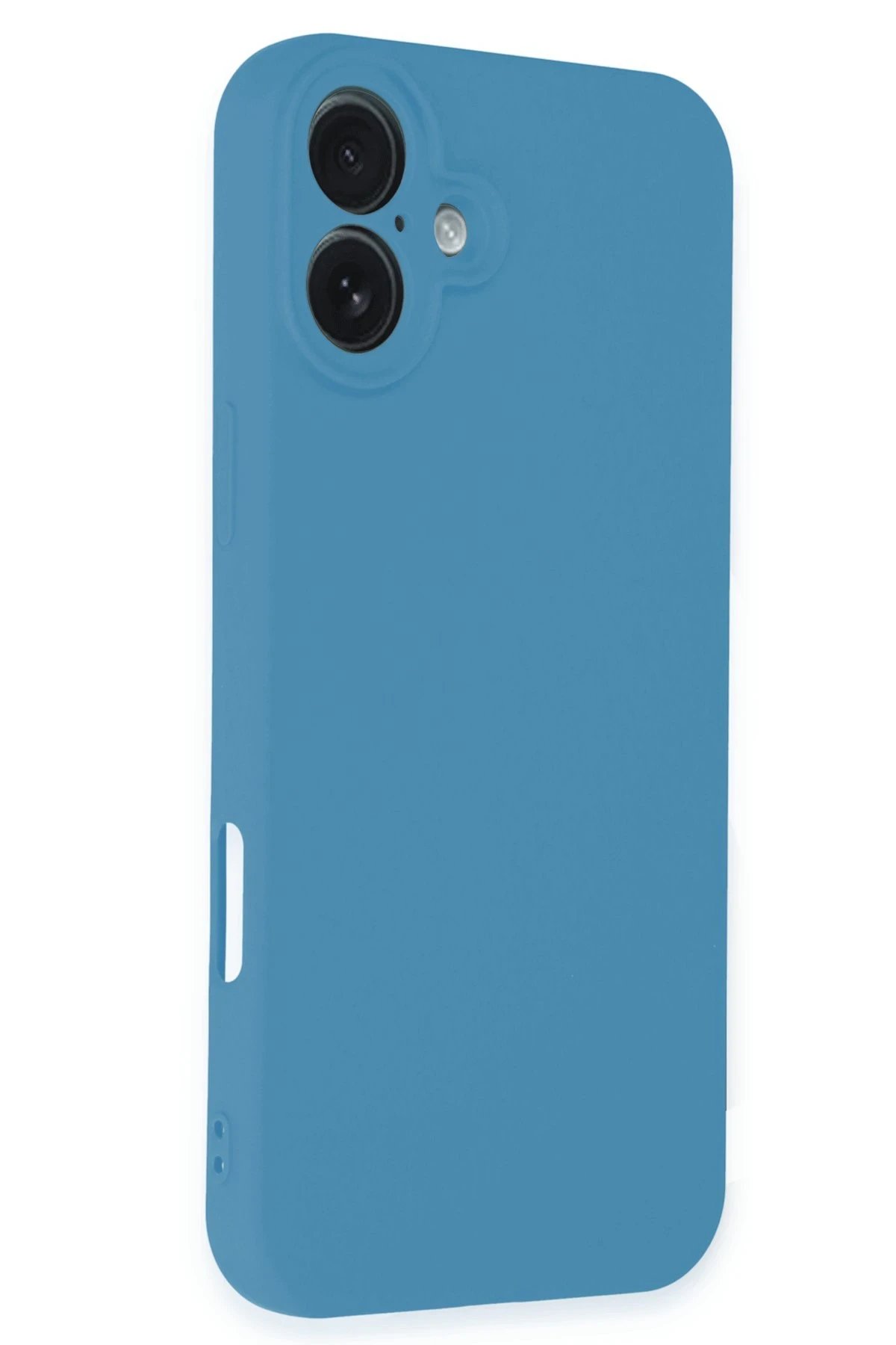 Newface iPhone 16 Plus Kılıf Nano içi Kadife Silikon - Mavi