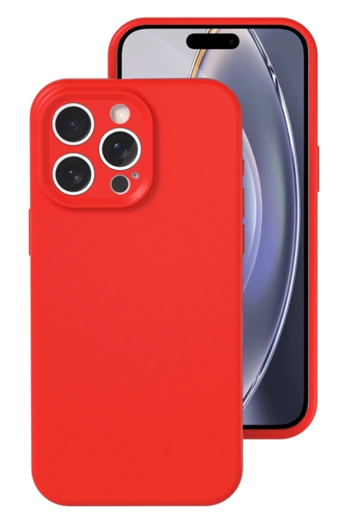 Newface iPhone 16 Pro Kılıf Nano içi Kadife Silikon - Kırmızı