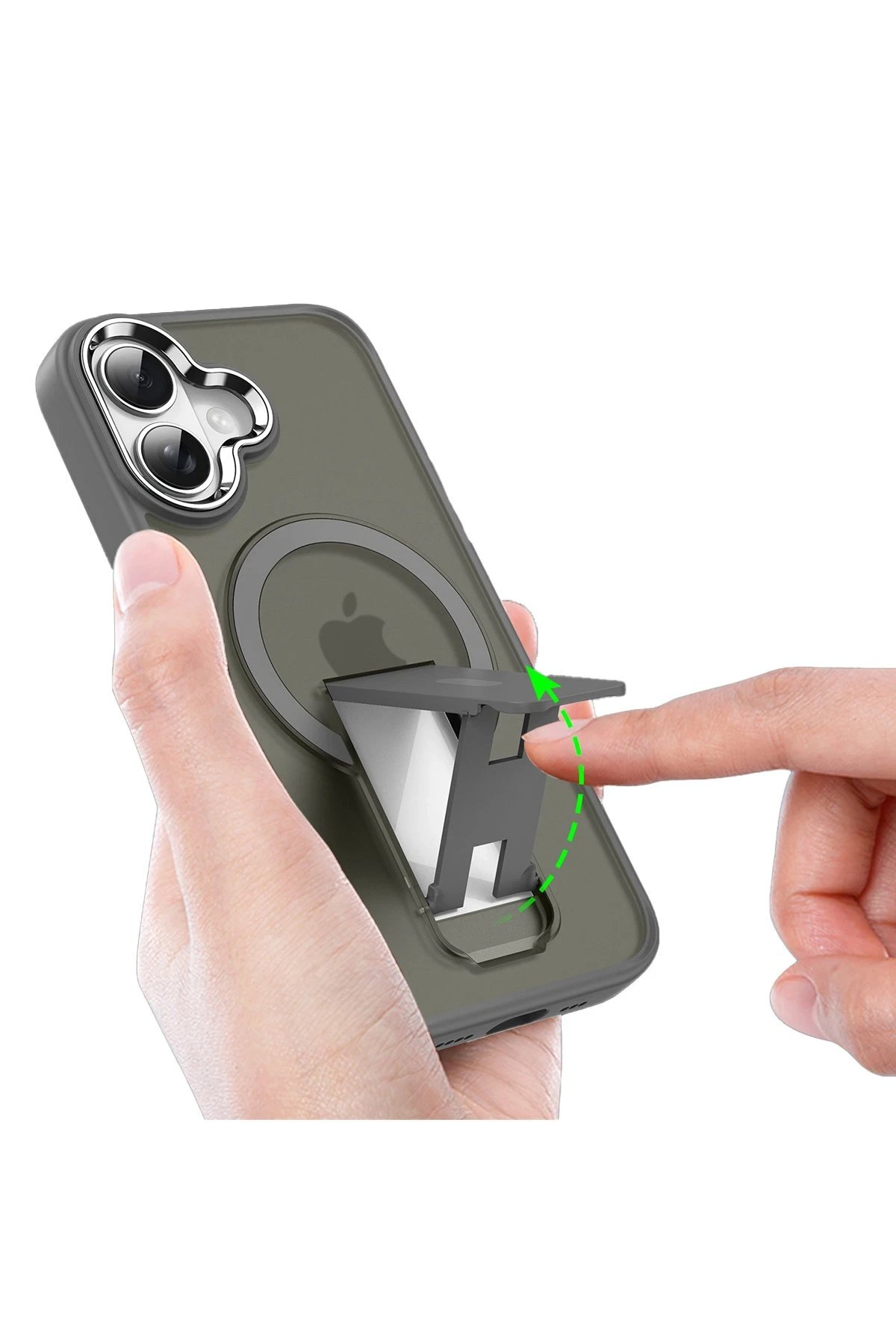 Newface iPhone 16 Plus Kılıf Tork Magsafe Standlı Kapak - Siyah