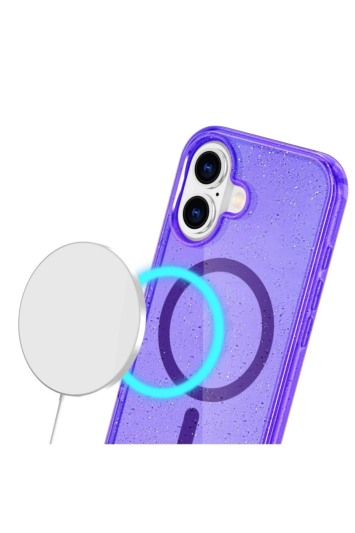 Newface iPhone 16 Plus Kılıf Glow Magsafe Kapak - Mor