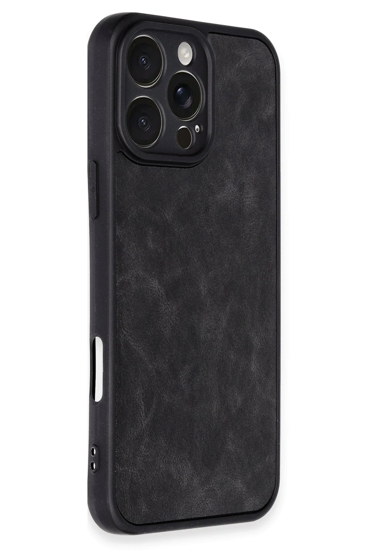 Newface iPhone 16 Pro Kılıf Aras Deri Kapak - Siyah