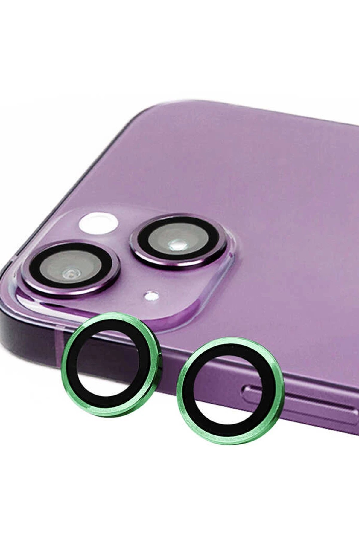 Newface iPhone 15 Plus Raze Metal Kamera Lens - Yeşil