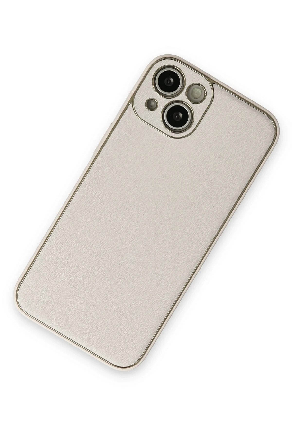 Newface iPhone 13 Kılıf Coco Deri Silikon Kapak - Beyaz