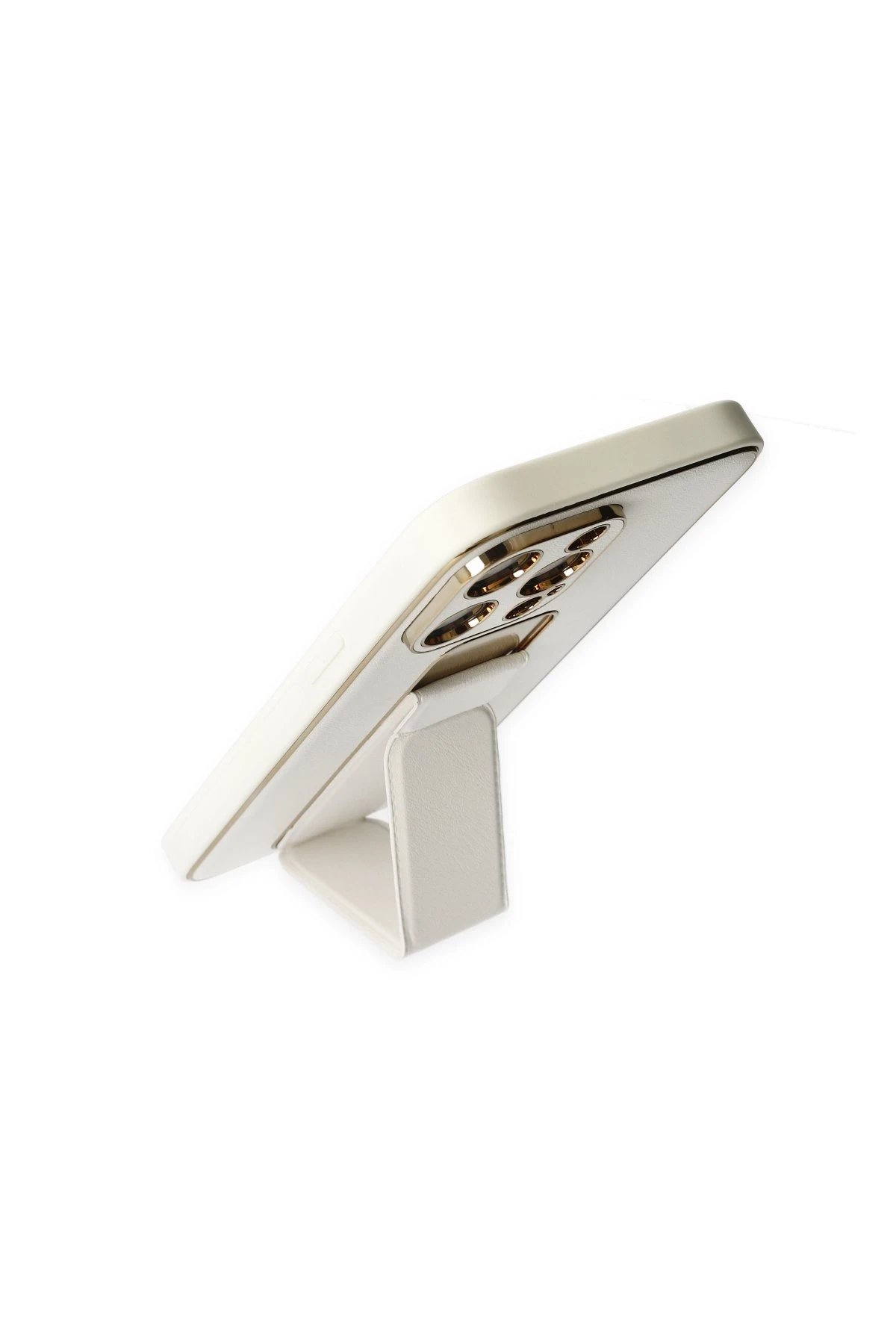 Newface iPhone 13 Pro Max Kılıf Coco Deri Standlı Kapak - Beyaz