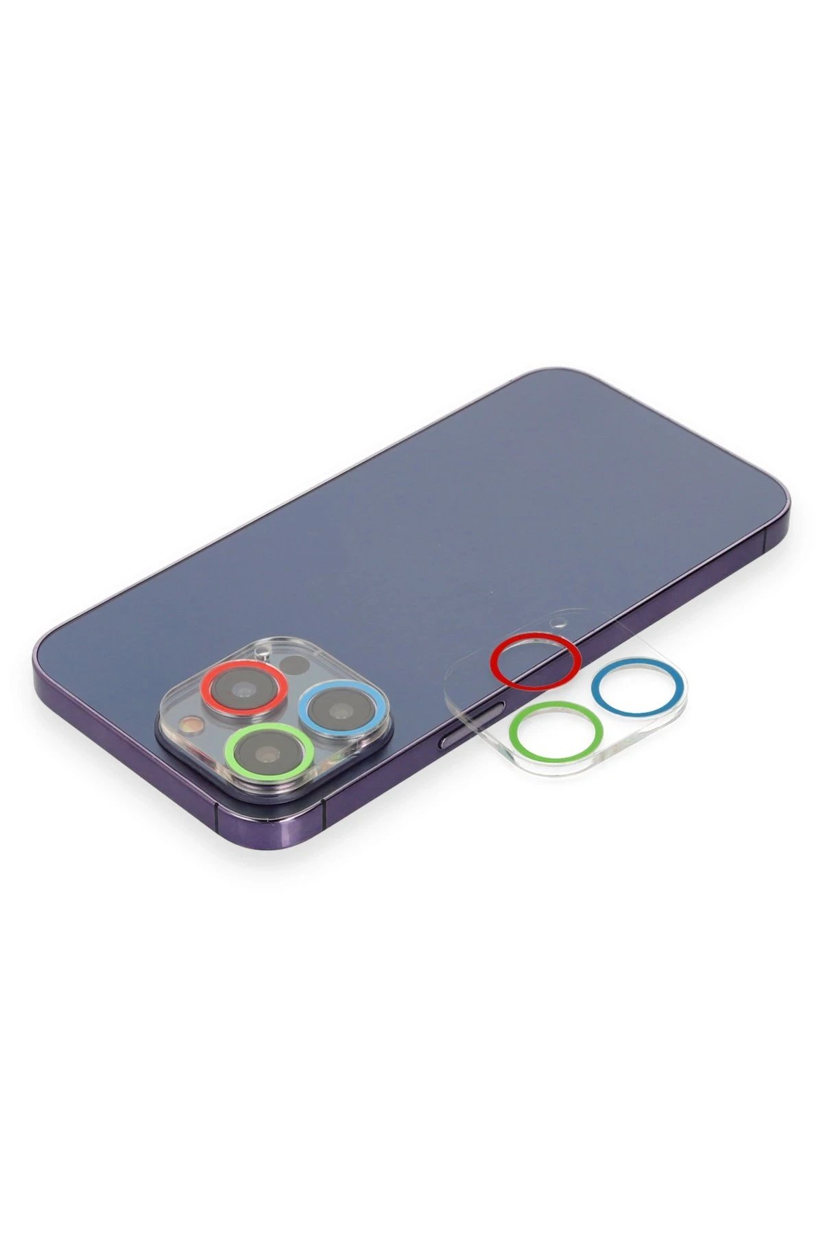 Newface iPhone 12 Pro Renkli Kamera Lens Koruma Cam - Mavi-Yeşil