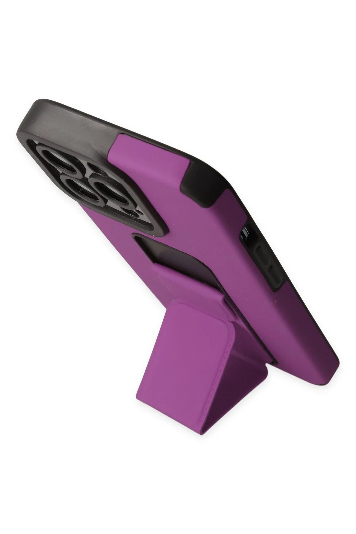 Newface iPhone 14 Pro Kılıf Mega Standlı Silikon - Mor