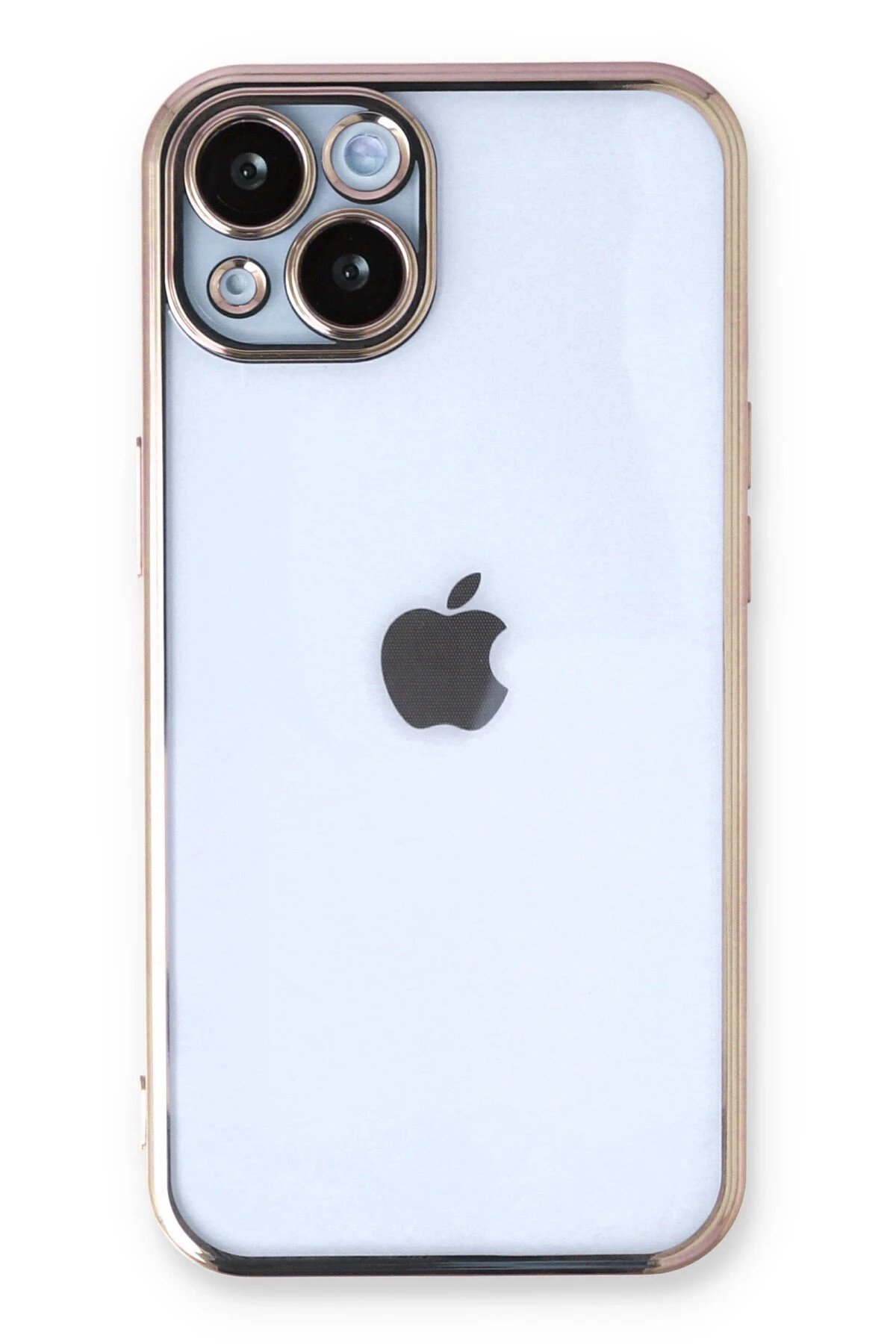 Newface iPhone 13 Kılıf Razer Lensli Silikon - Gold