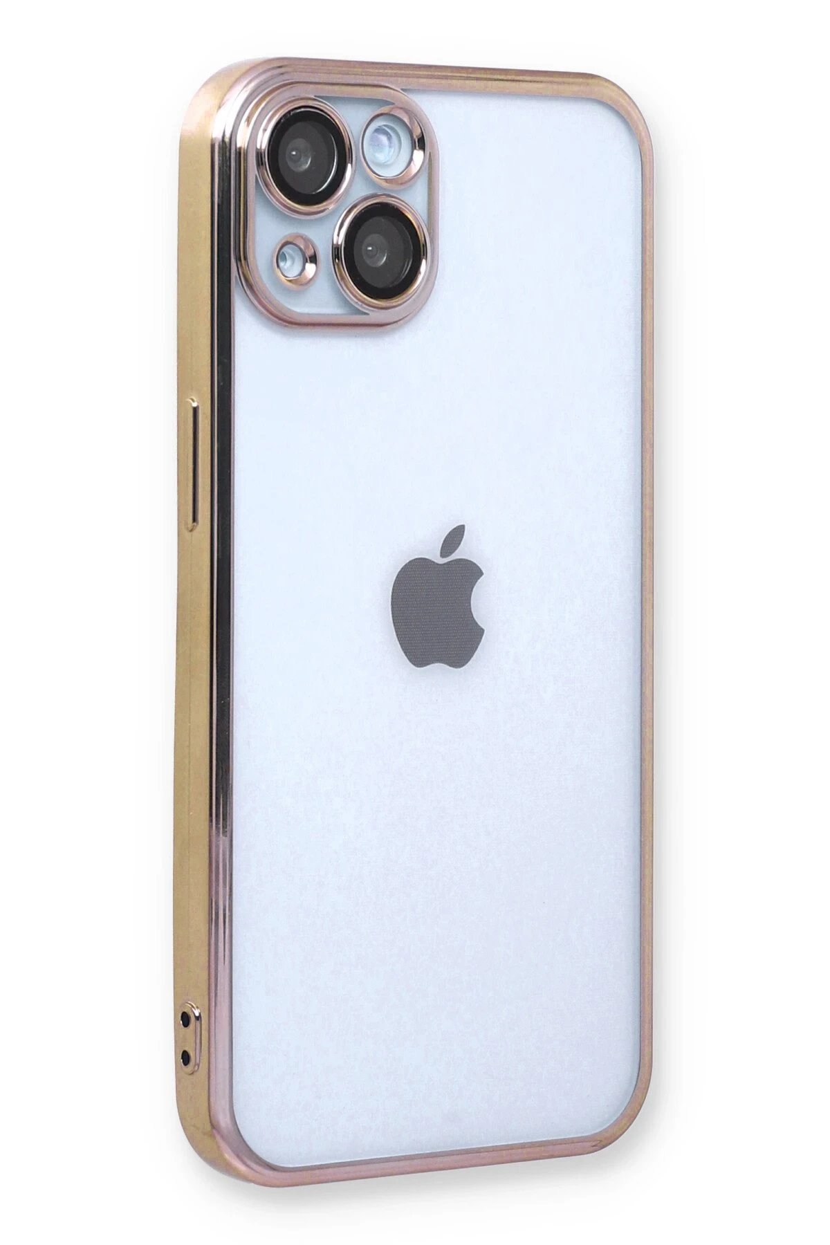 Newface iPhone 13 Kılıf Razer Lensli Silikon - Gold