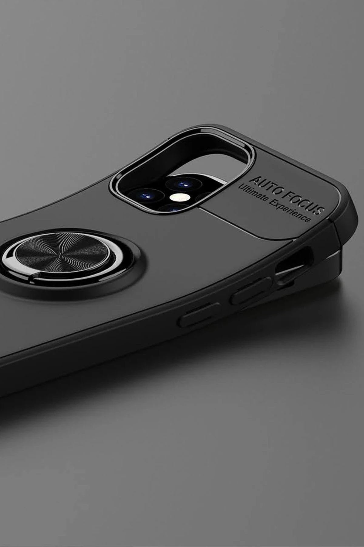 Newface iPhone 12 Mini Kılıf Range Yüzüklü Silikon - Siyah-Gold