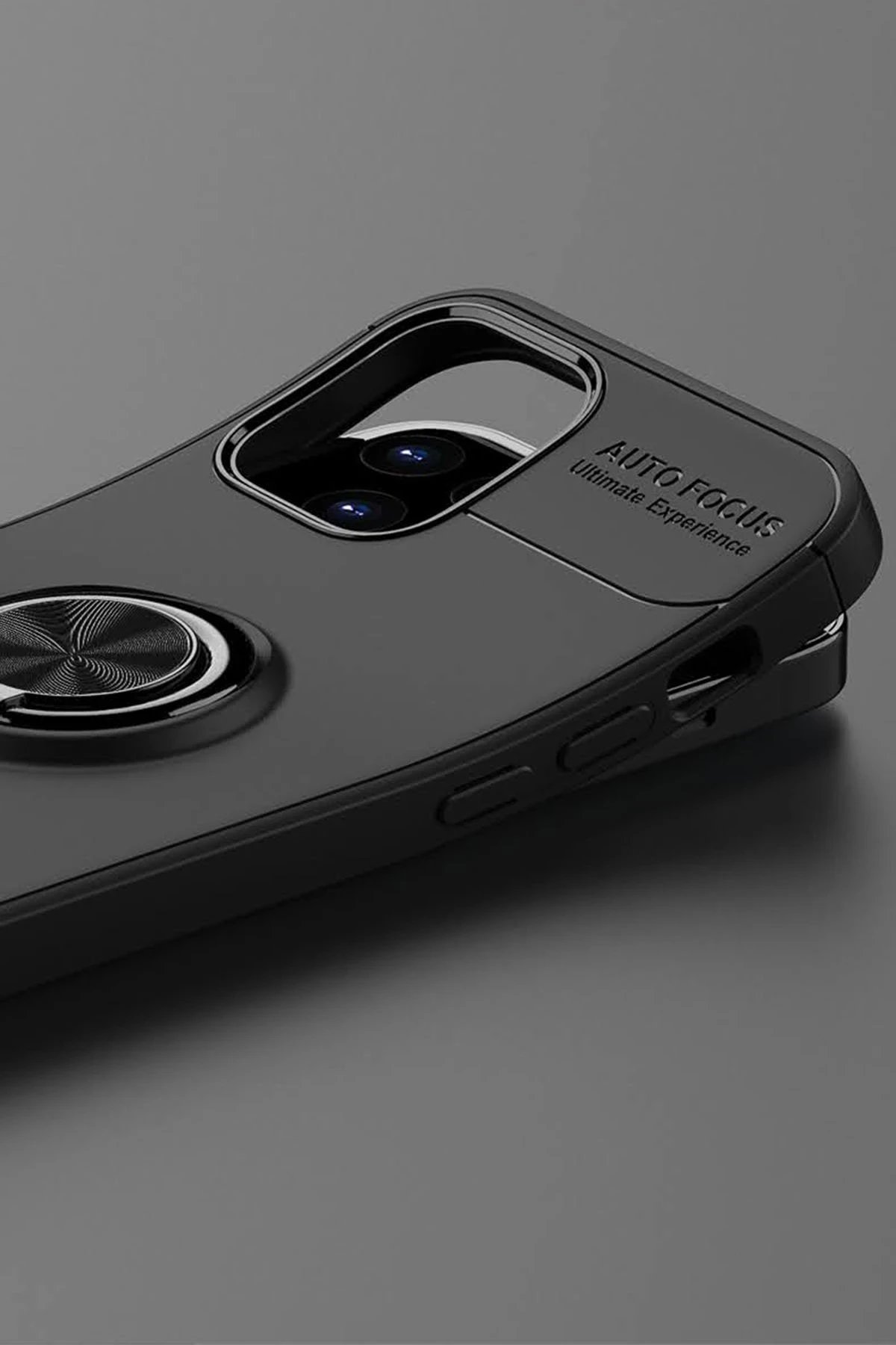 Newface iPhone 12 Kılıf Range Yüzüklü Silikon - Siyah-Gold