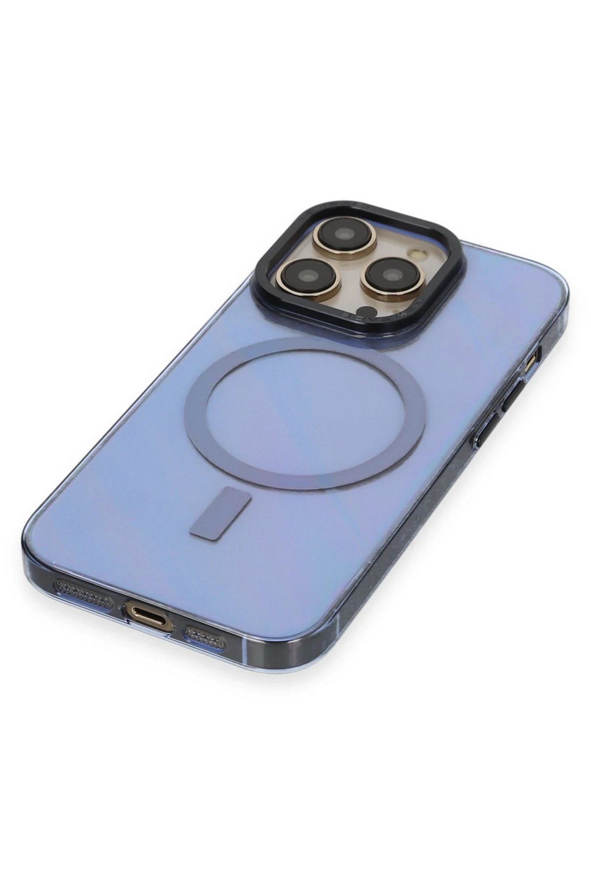 Newface iPhone 14 Pro Kılıf Anka PC Magneticsafe Sert Metal Kapak - Sierra Blue