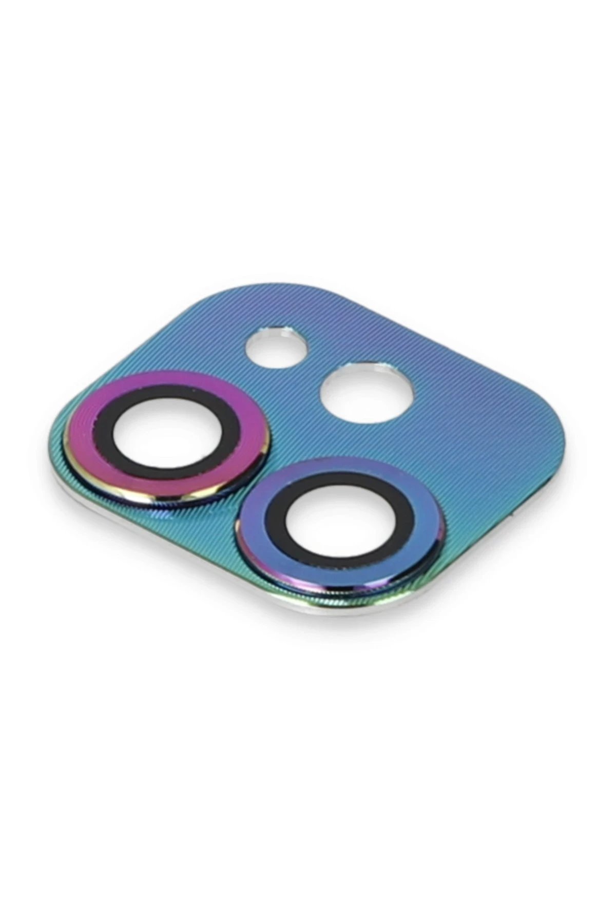 Newface iPhone 11 Pers Alüminyum Kamera Lens - Rainbow