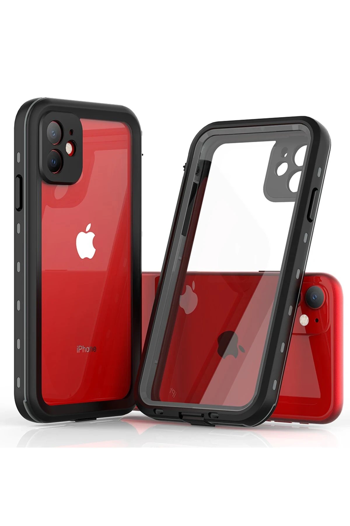 Newface iPhone 11 Kılıf Red Pepper Su Geçirmez Kılıf - Siyah-Gri