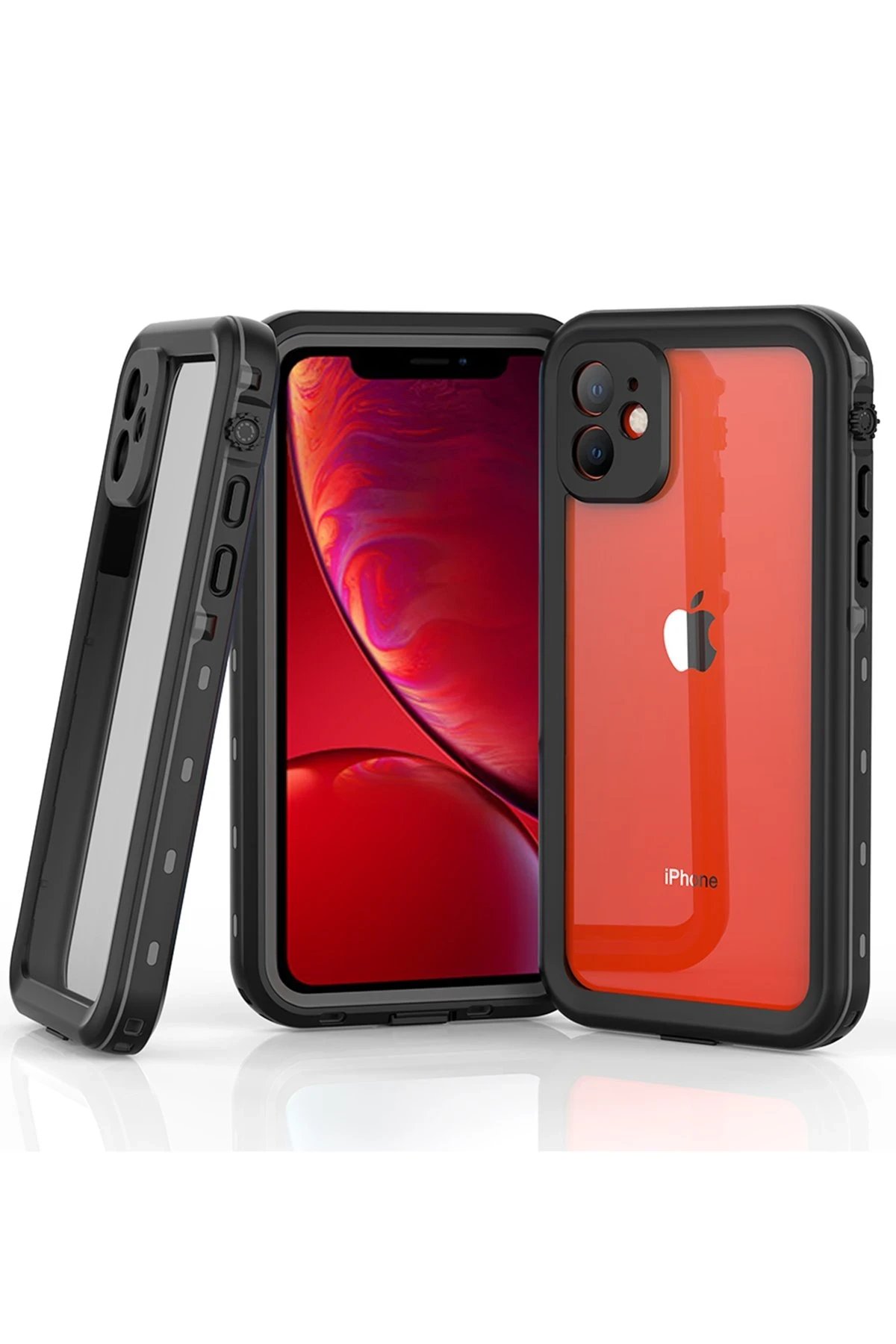 Newface iPhone 11 Kılıf Red Pepper Su Geçirmez Kılıf - Siyah-Gri