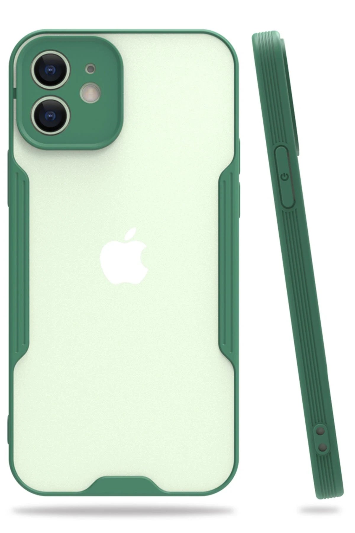 Newface iPhone 12 Kılıf Platin Silikon - Yeşil