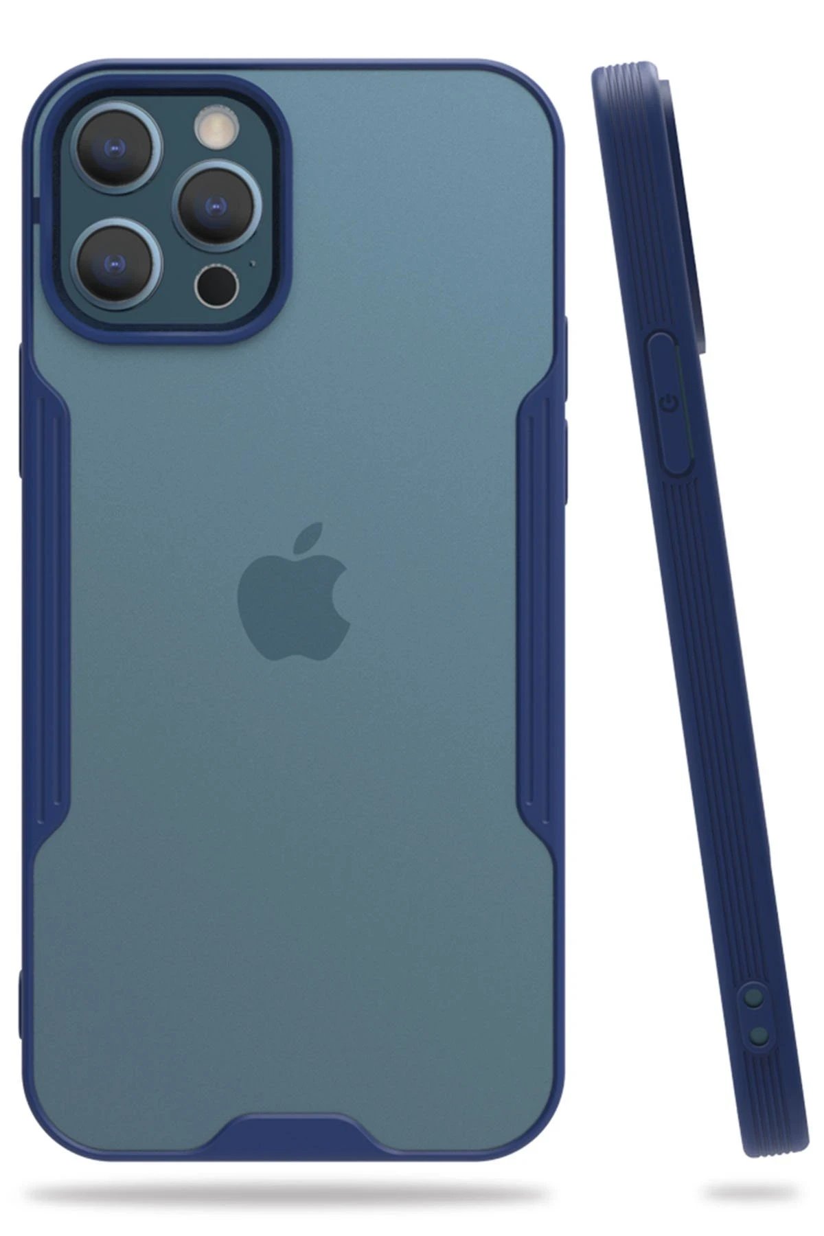 Newface iPhone 12 Pro Max Kılıf Platin Silikon - Lacivert