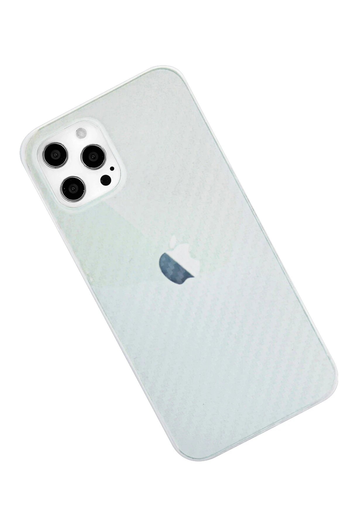 Newface iPhone 12 Pro Max Kılıf Karbon PP Silikon - Şeffaf