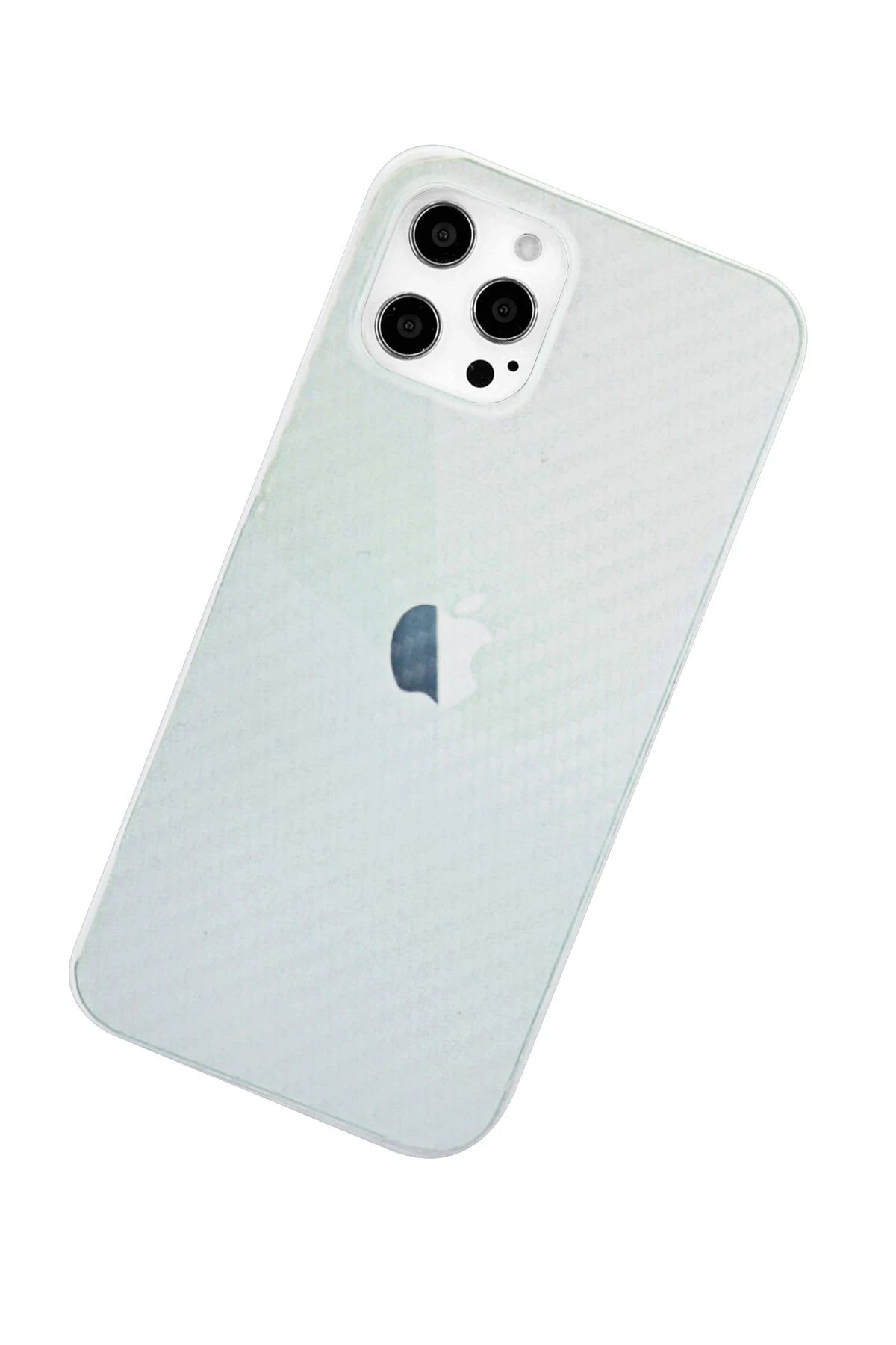 Newface iPhone 12 Pro Max Kılıf Karbon PP Silikon - Şeffaf