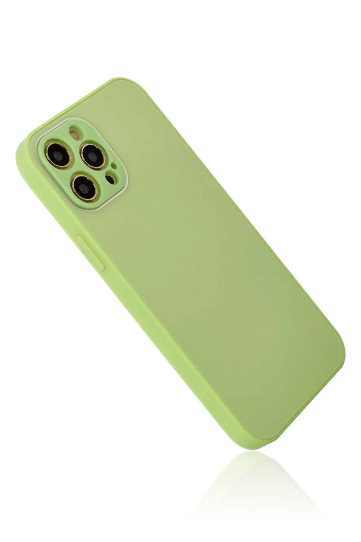 Newface iPhone 12 Pro Kılıf Glass Kapak - Açık Yeşil