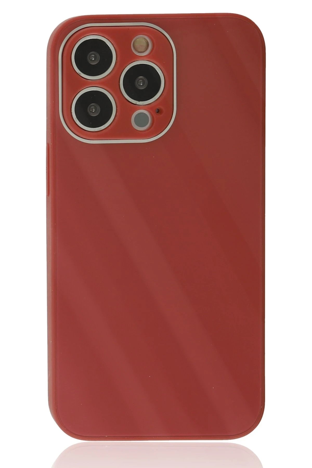 Newface iPhone 13 Pro Kılıf Glass Kapak - Bordo