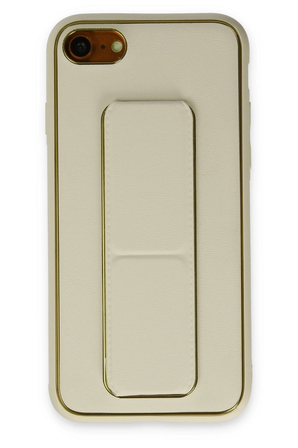 Newface iPhone 7 Kılıf Coco Deri Standlı Kapak - Beyaz