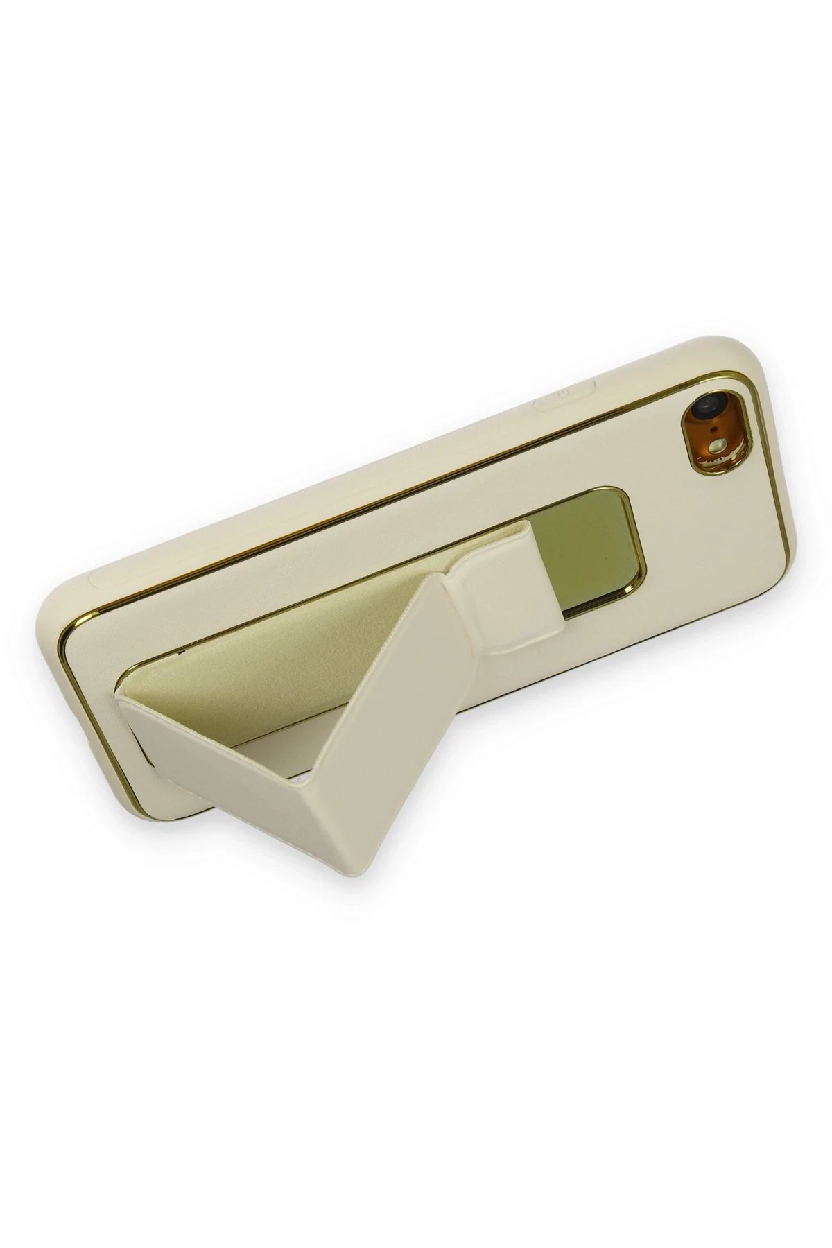 Newface iPhone 7 Kılıf Coco Deri Standlı Kapak - Beyaz