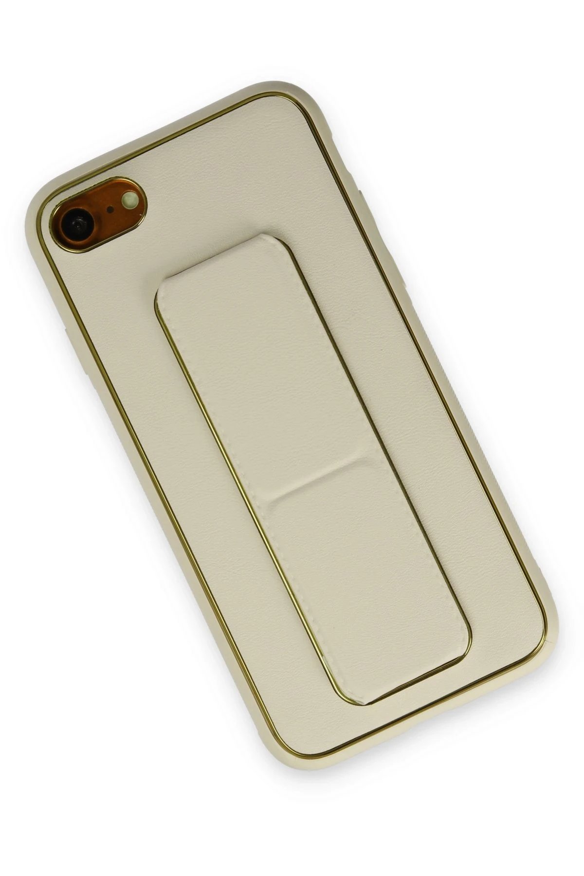 Newface iPhone 7 Kılıf Coco Deri Standlı Kapak - Beyaz