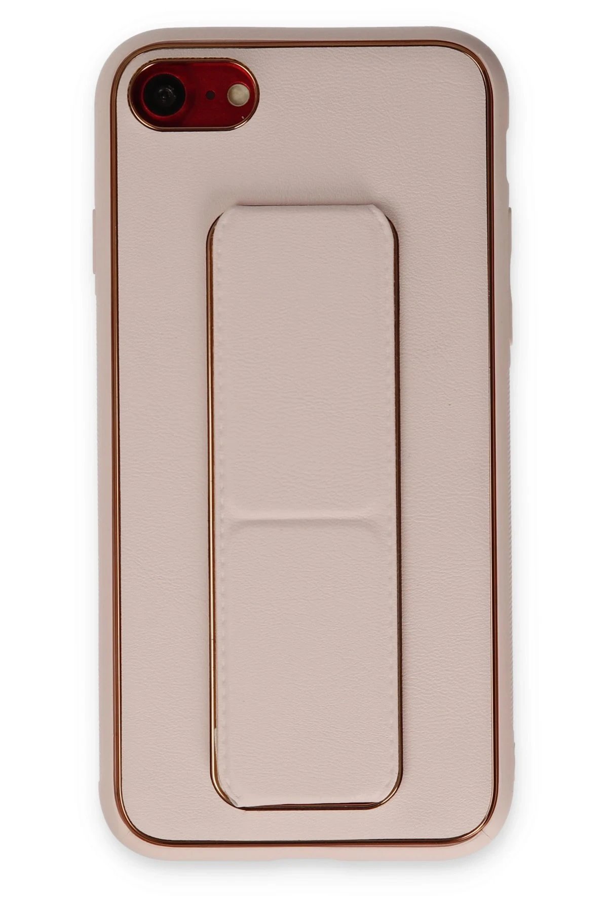 Newface iPhone 7 Kılıf Coco Deri Standlı Kapak - Pudra