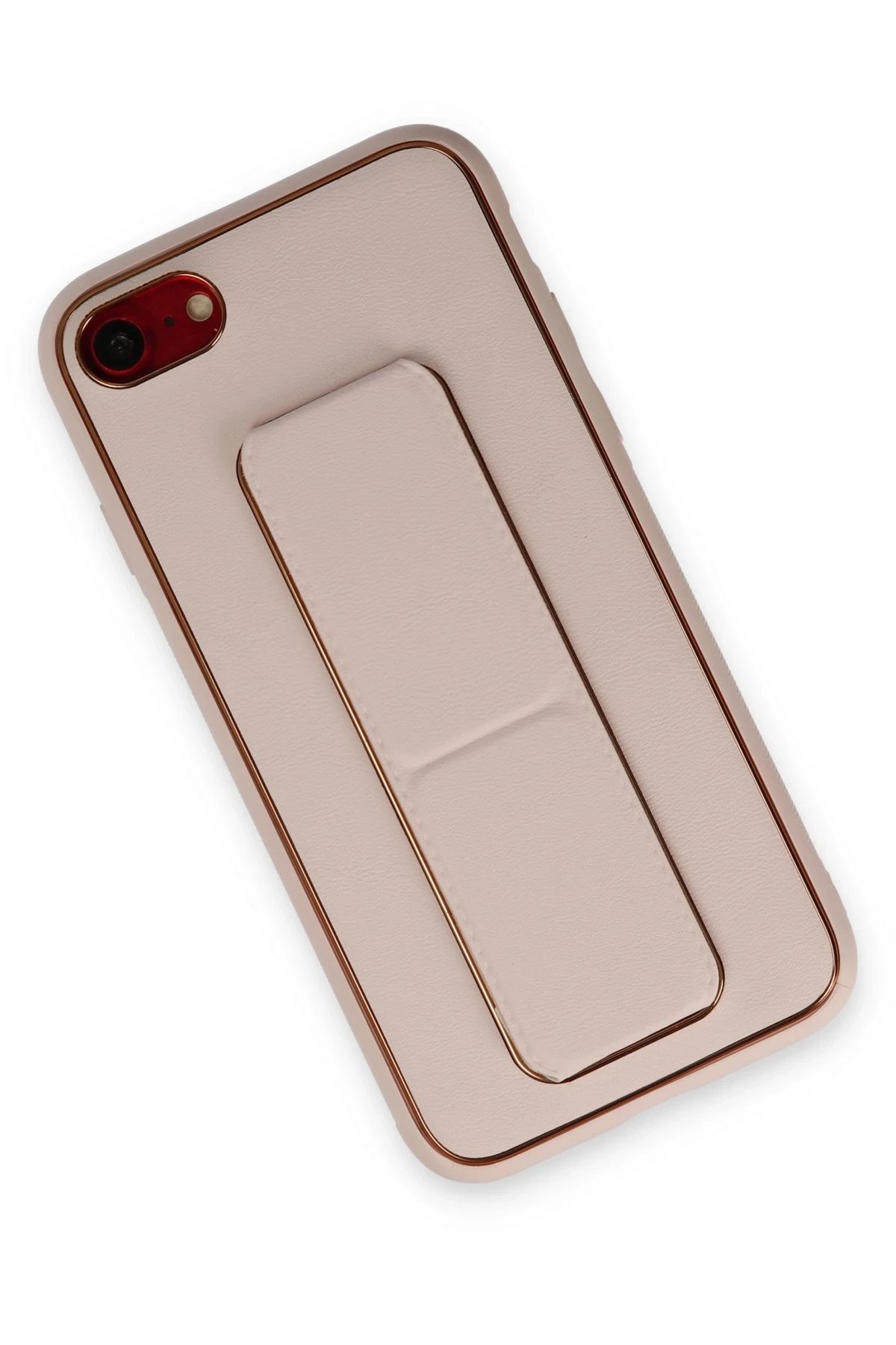 Newface iPhone 7 Kılıf Coco Deri Standlı Kapak - Pudra