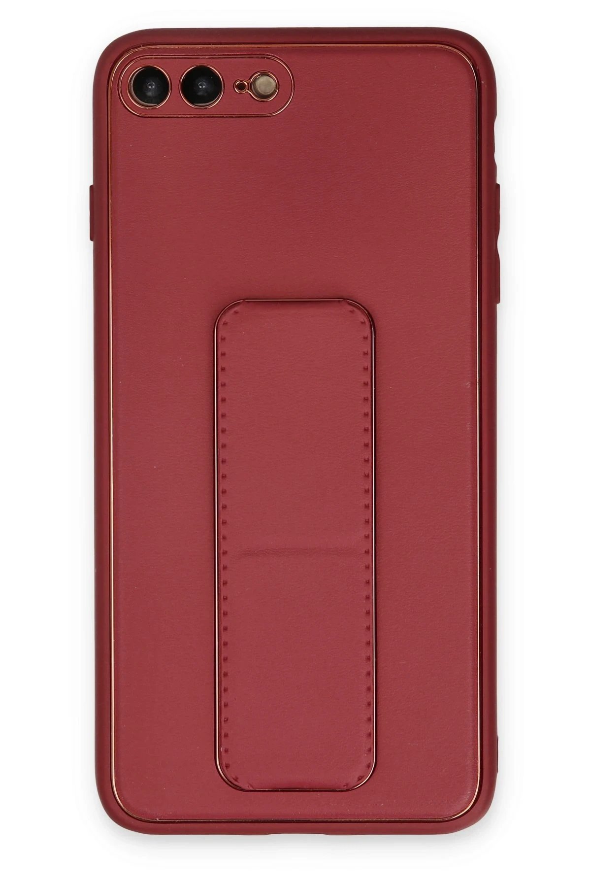 Newface iPhone 7 Plus Kılıf Coco Deri Standlı Kapak - Fuşya