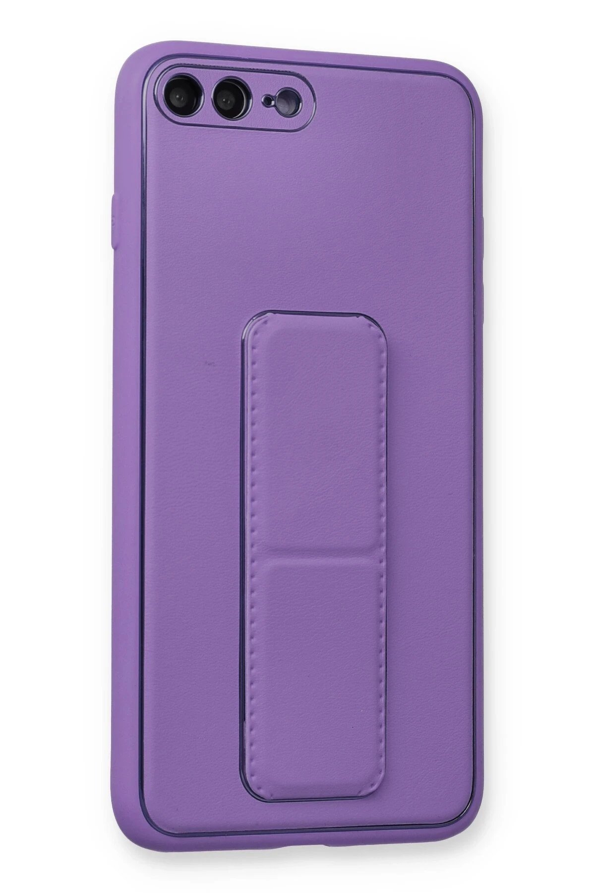 Newface iPhone 7 Plus Kılıf Coco Deri Standlı Kapak - Koyu Lila