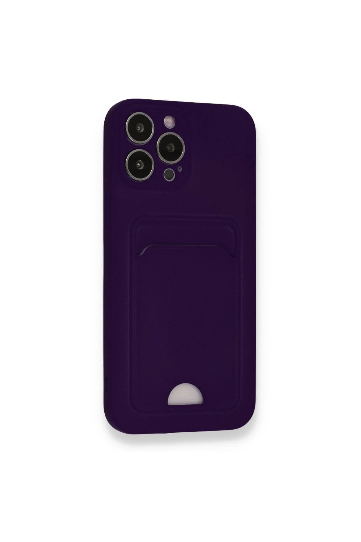 Newface iPhone 12 Pro Max Kılıf Kelvin Kartvizitli Silikon - Derin Mor