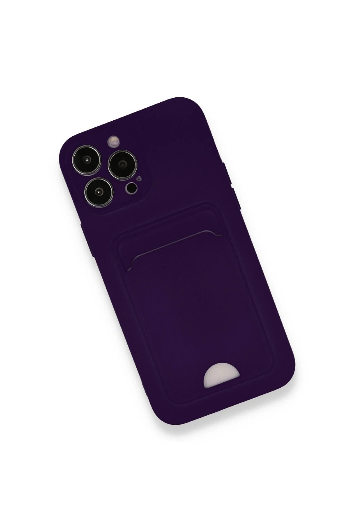 Newface iPhone 13 Pro Max Kılıf Kelvin Kartvizitli Silikon - Derin Mor