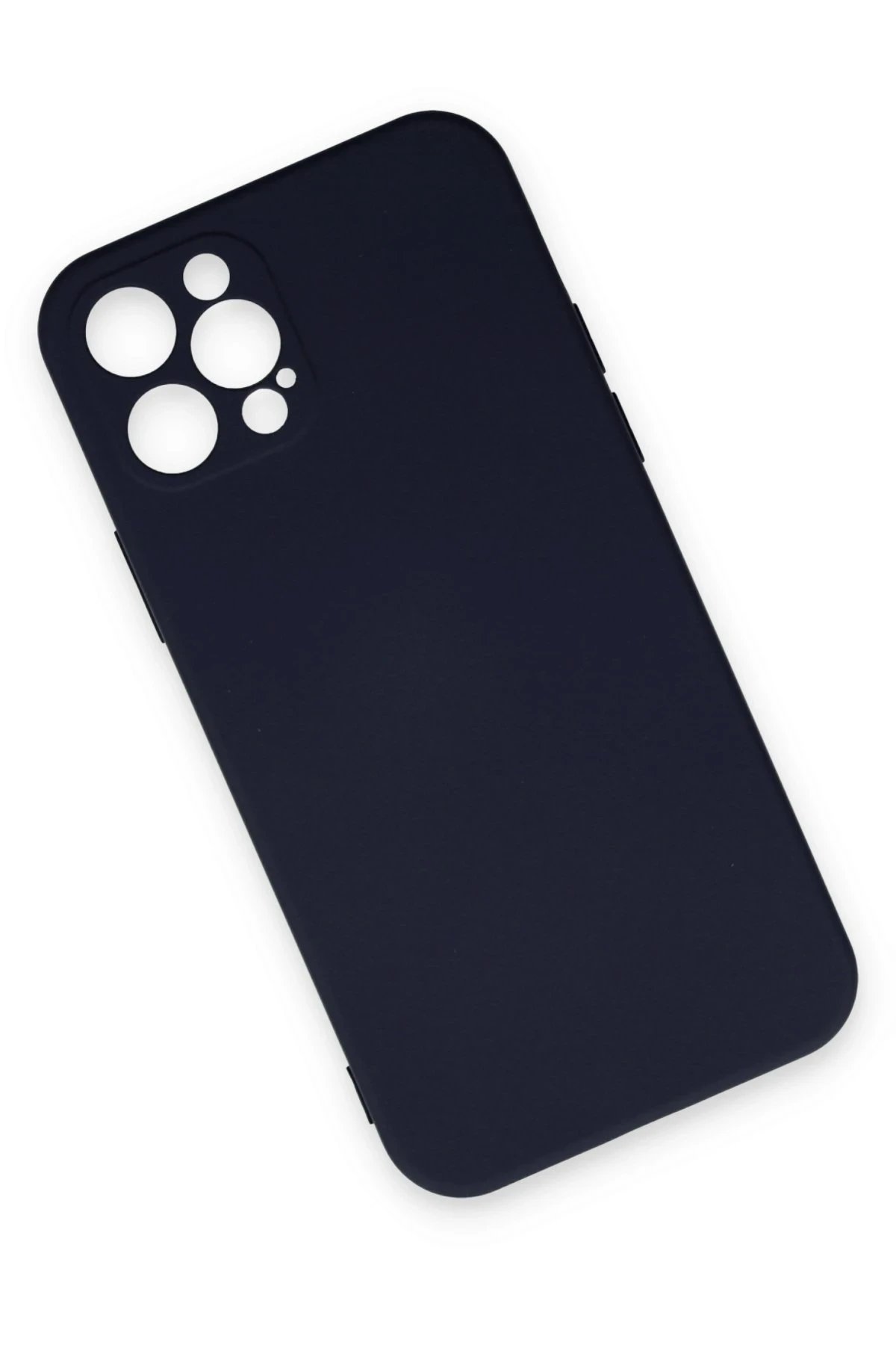 Newface iPhone 12 Pro Max Kılıf Nano içi Kadife Silikon - Lacivert