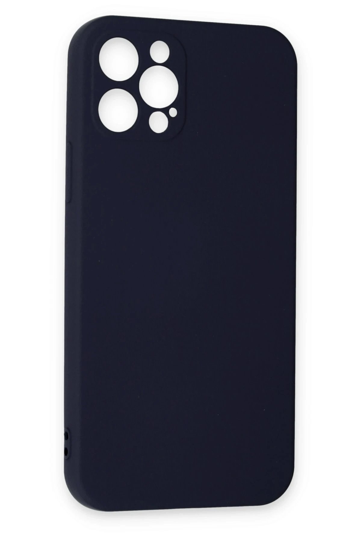 Newface iPhone 12 Pro Max Kılıf Nano içi Kadife Silikon - Lacivert