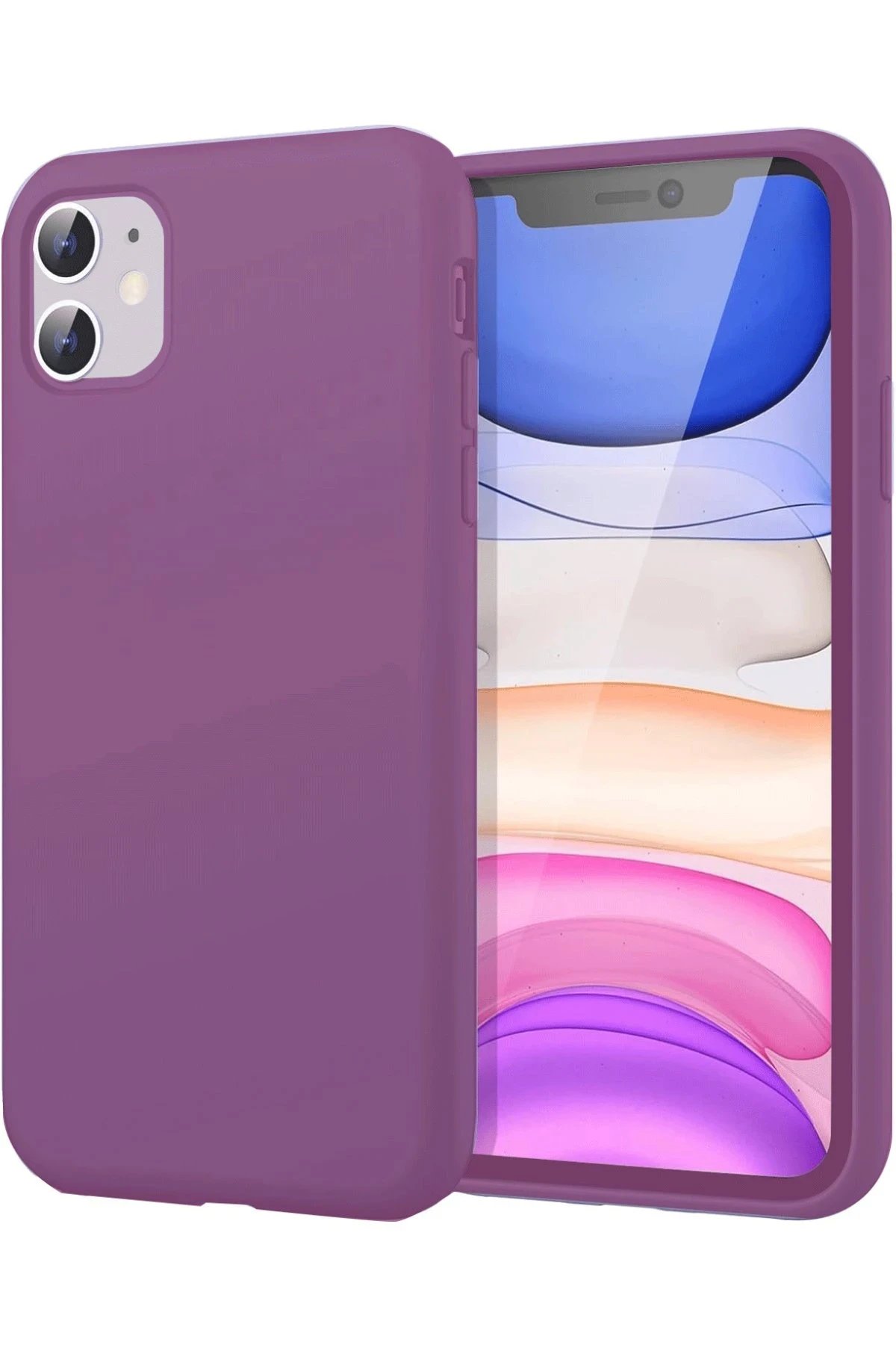 Newface iPhone 11 Kılıf First Silikon - Mürdüm