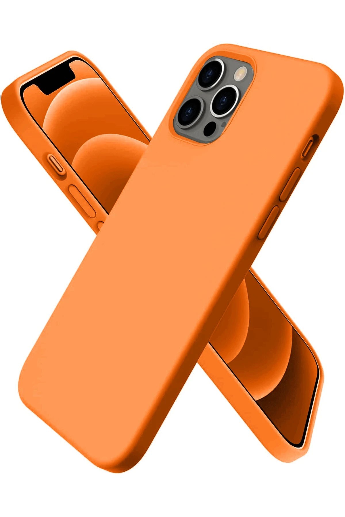 Newface iPhone 12 Pro Kılıf First Silikon - Turuncu