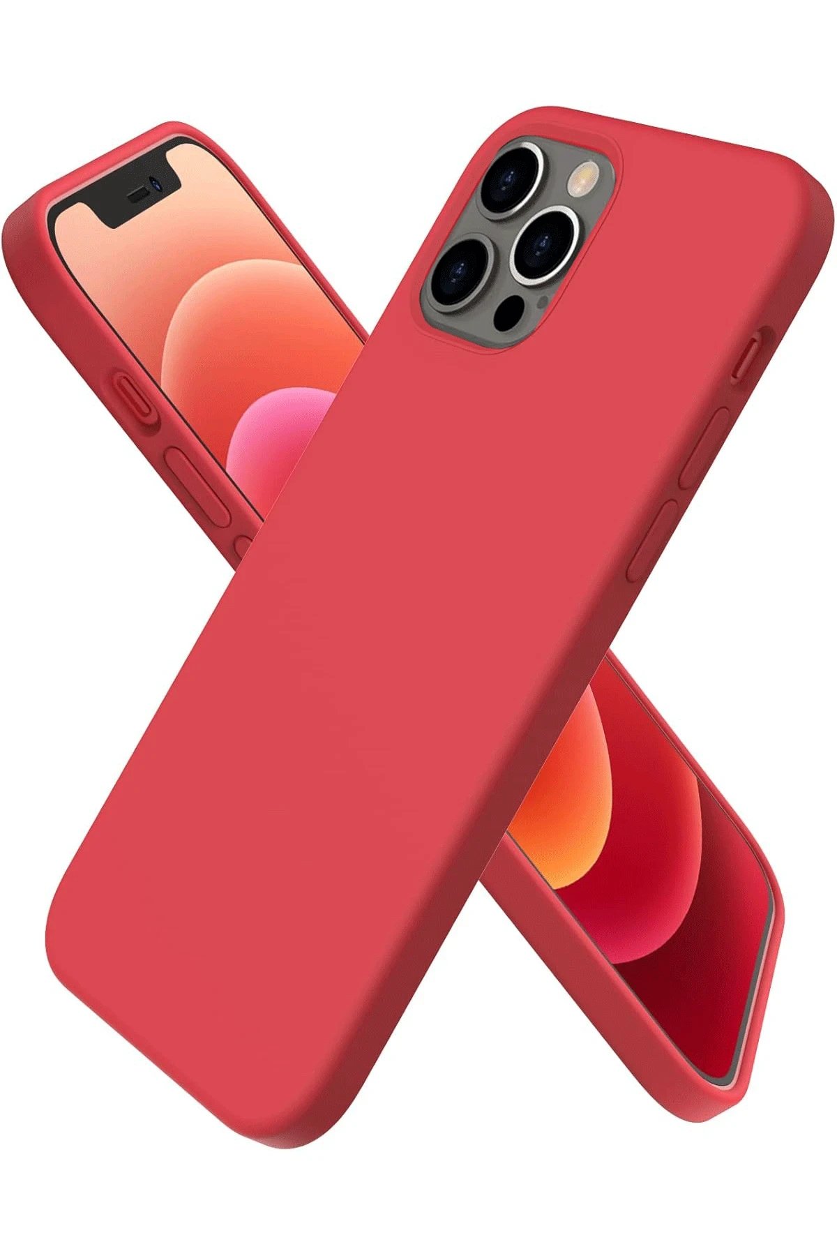 Newface iPhone 12 Pro Max Kılıf First Silikon - Kırmızı