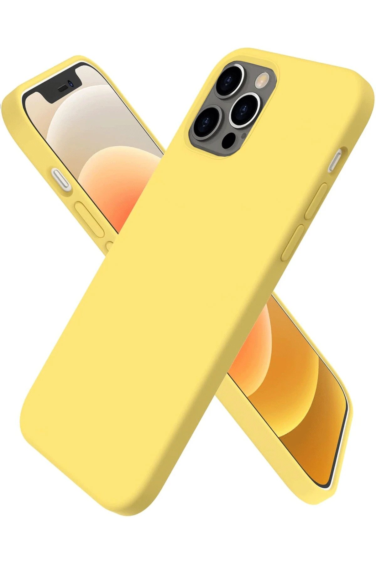 Newface iPhone 12 Pro Max Kılıf First Silikon - Sarı