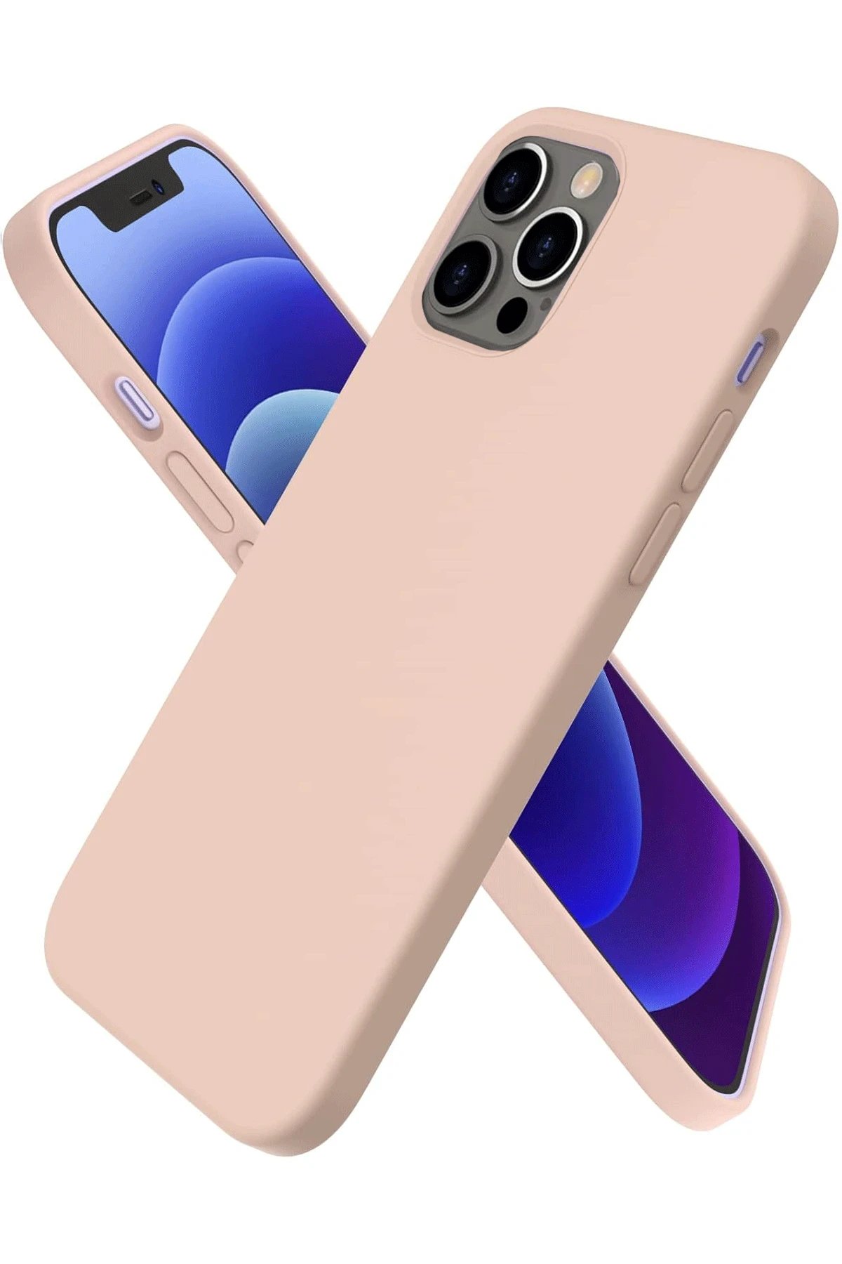 Newface iPhone 12 Pro Max Kılıf First Silikon - Pudra