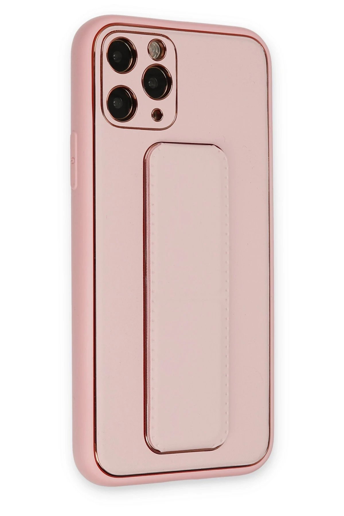 Newface iPhone 11 Pro Kılıf Coco Deri Standlı Kapak - Pembe