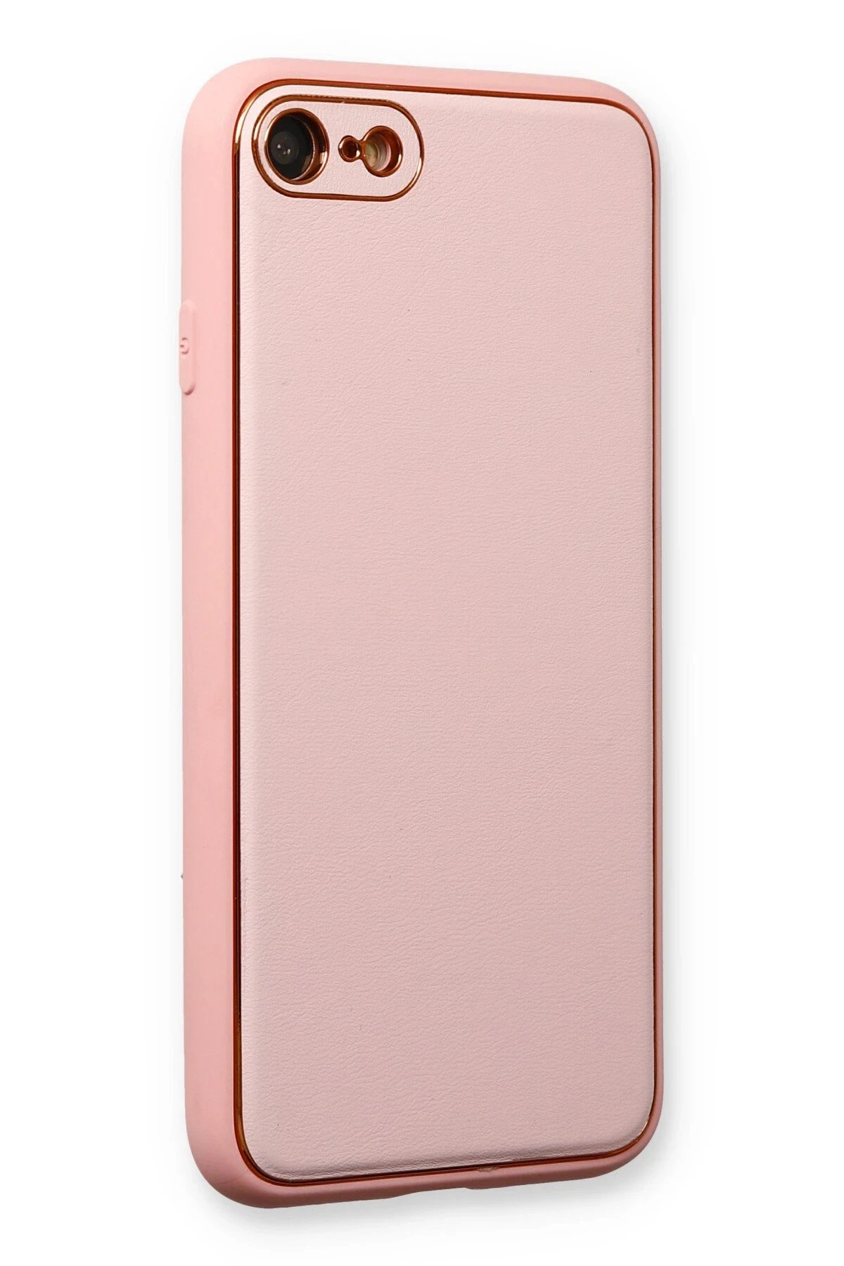 Newface iPhone 7 Kılıf Coco Deri Silikon Kapak - Pudra