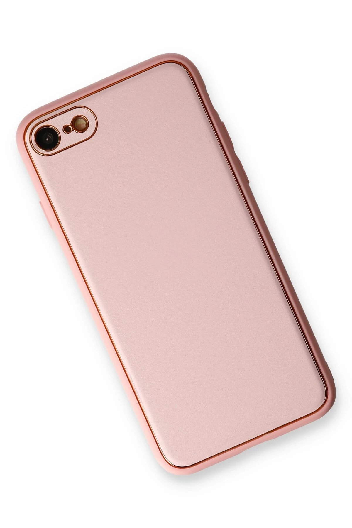 Newface iPhone 7 Kılıf Coco Deri Silikon Kapak - Pudra