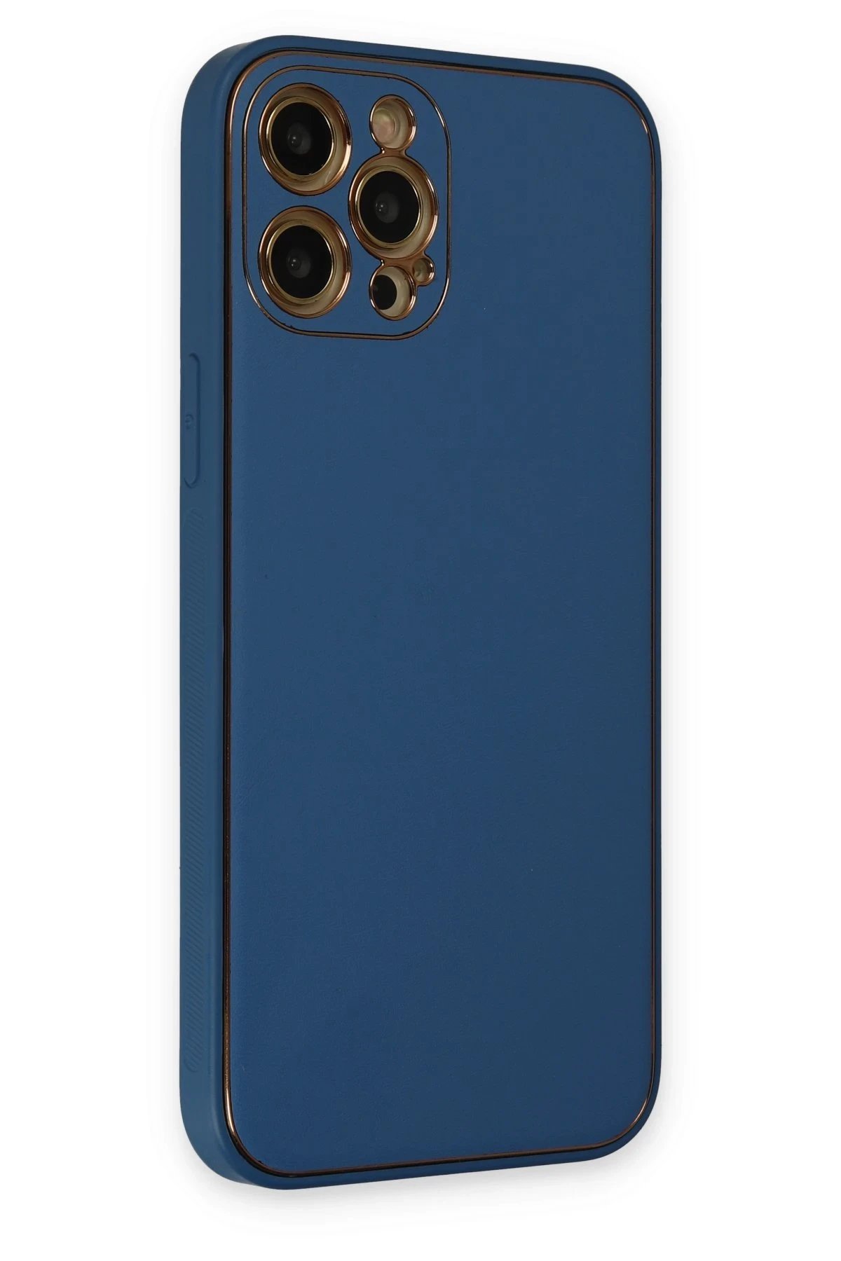 Newface iPhone 12 Pro Kılıf Coco Deri Silikon Kapak - Açık Mavi